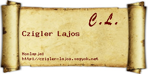 Czigler Lajos névjegykártya